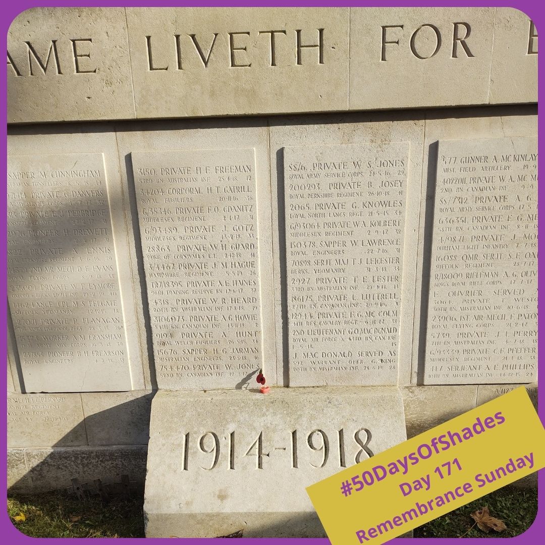 50daysofshades day 171-05 Remembrance Sunday 50daysofshades day 171-05 Remembrance Sunday